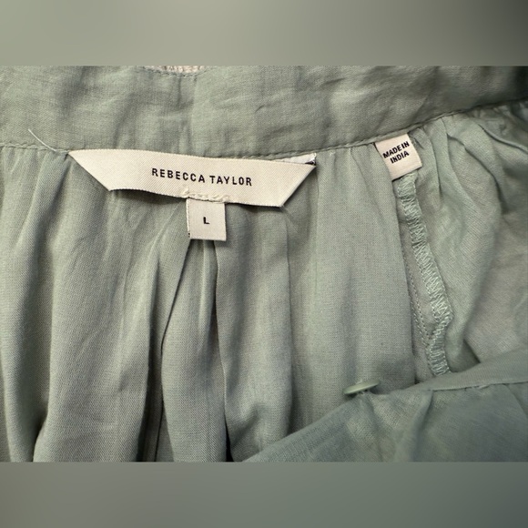 Rebecca Taylor long Sleeve Cotton belted Shirt Dress Size Large - Picture 9 of 15